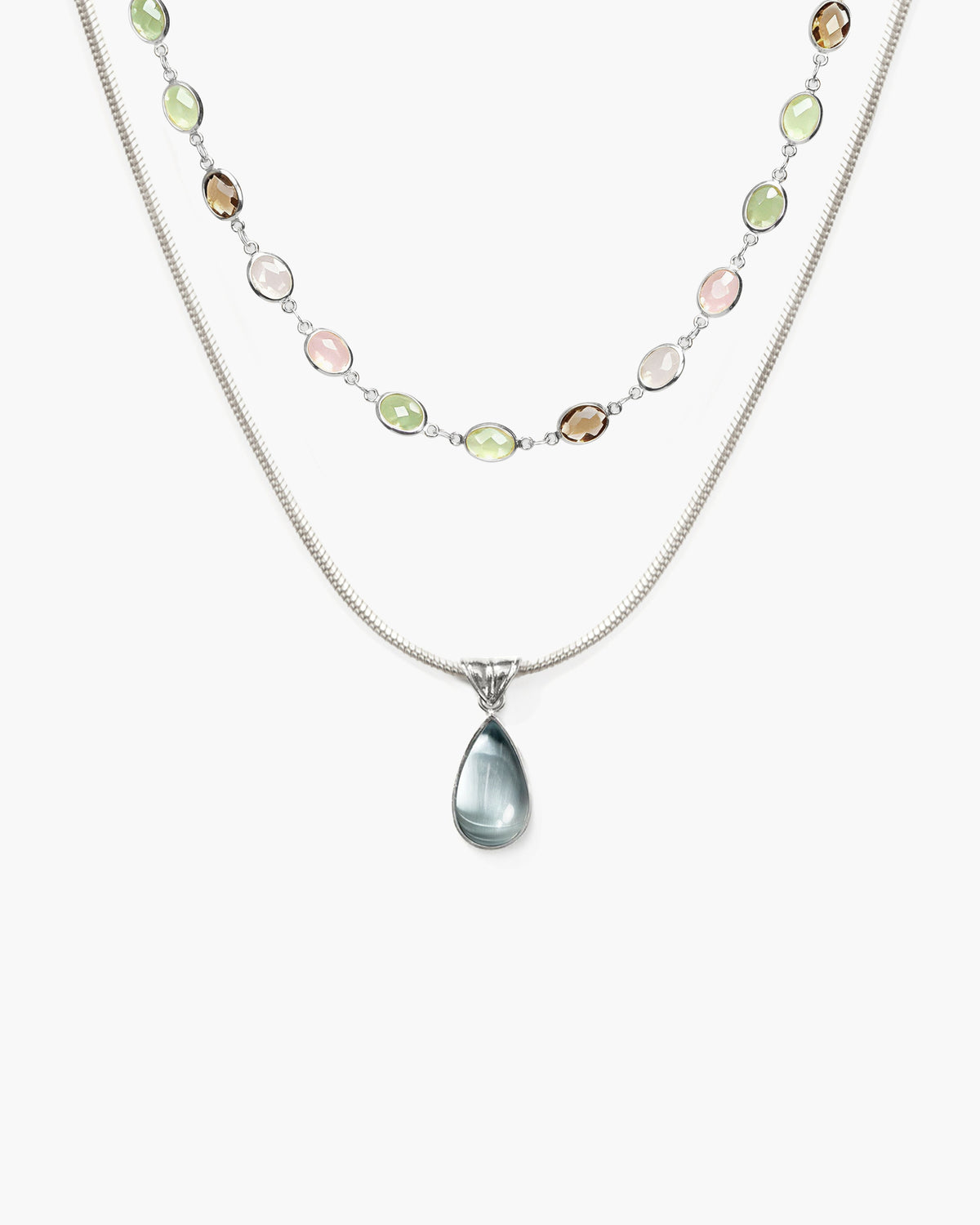 Waterdrop & Whimsical Romance Stone Necklace Set