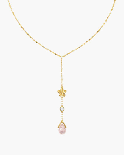 Petal Lariat Necklace in Silver