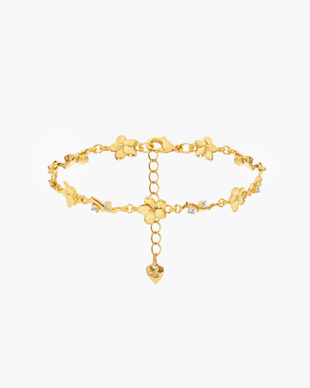 Ivy Floral Bracelet in Silver