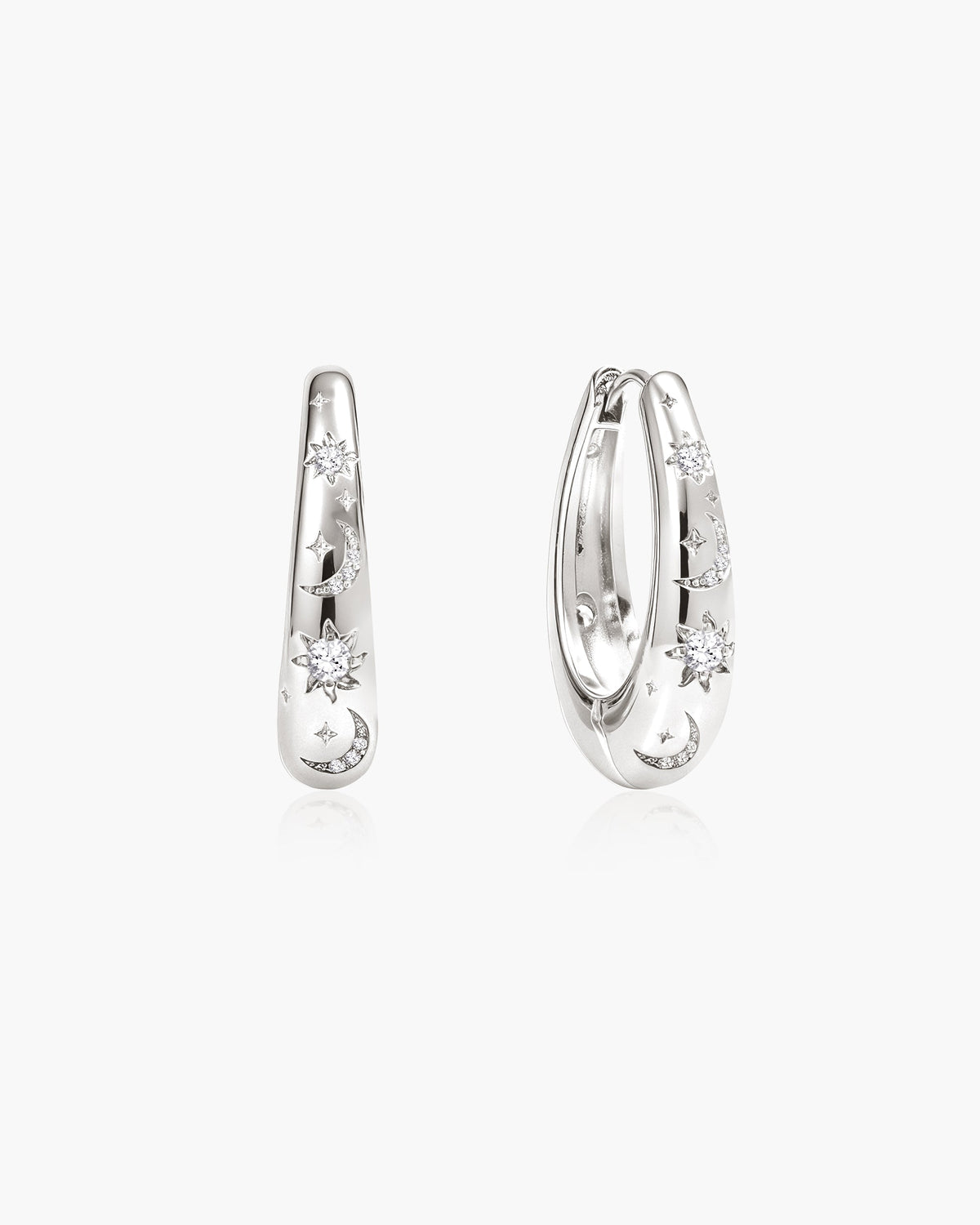 Solis Hoop Earrings in Silver