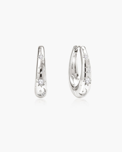 Solis Hoop Earrings in Silver