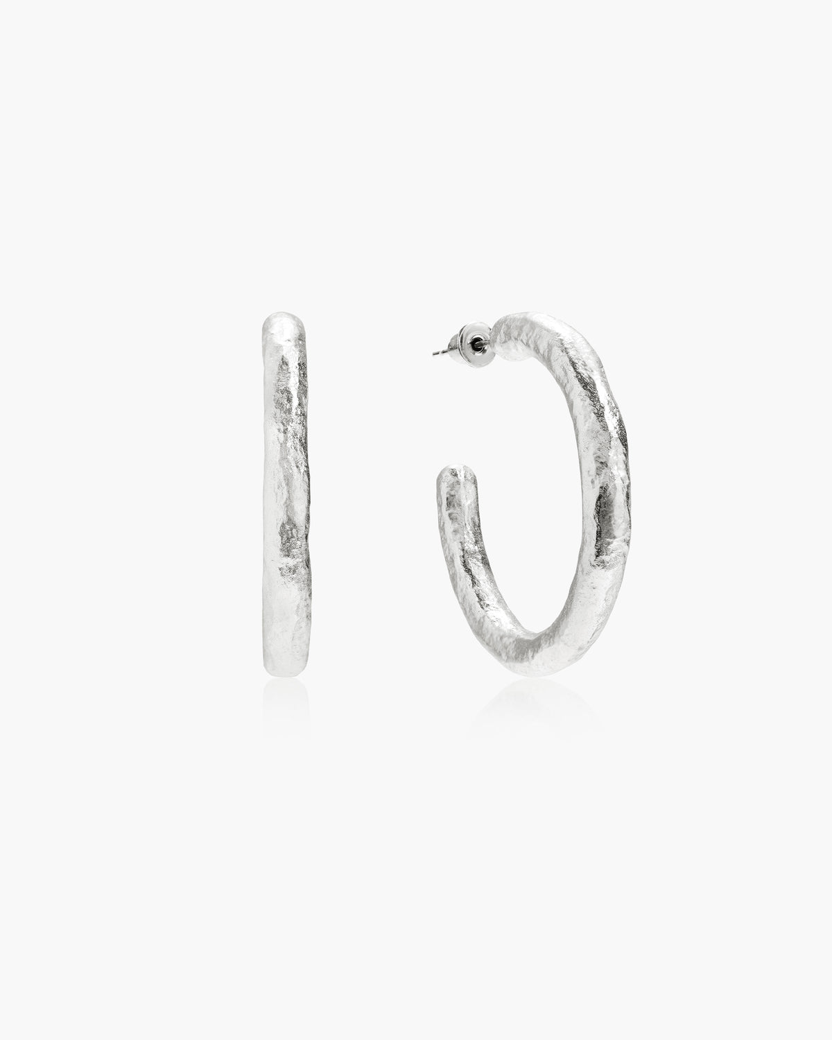 Jenny Medium Hoop Earrings in Silver