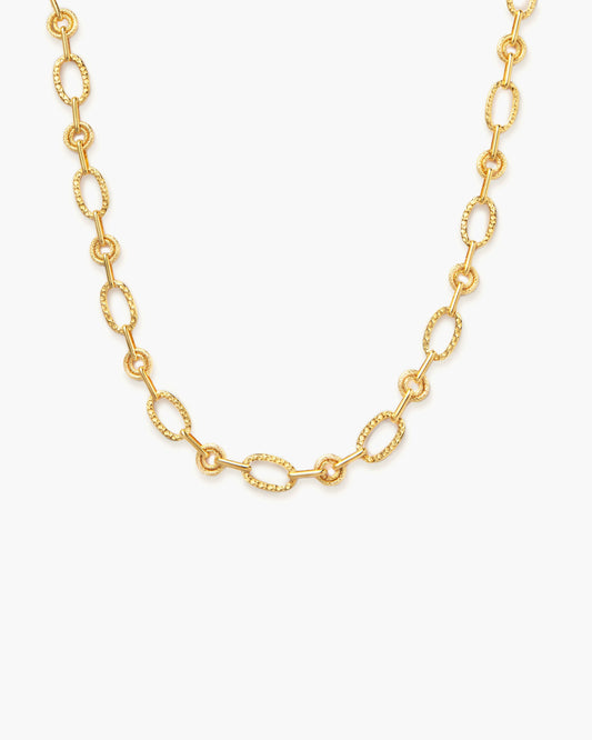 Textured Circle Link Necklace