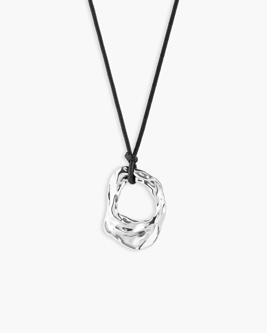 Liquid Shell Cord Necklace in Silver