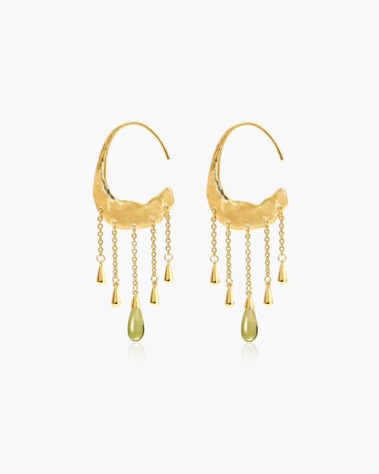 Waterdrop Tassel Earrings in Gold