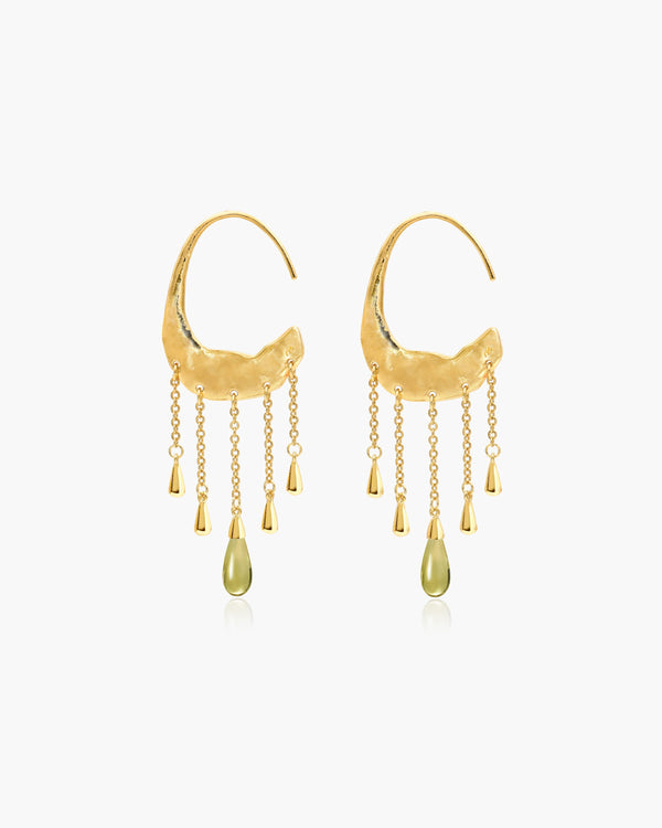 Waterdrop Tassel Earrings in Gold