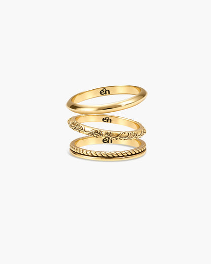 Orchid Stacking Ring Set in Silver