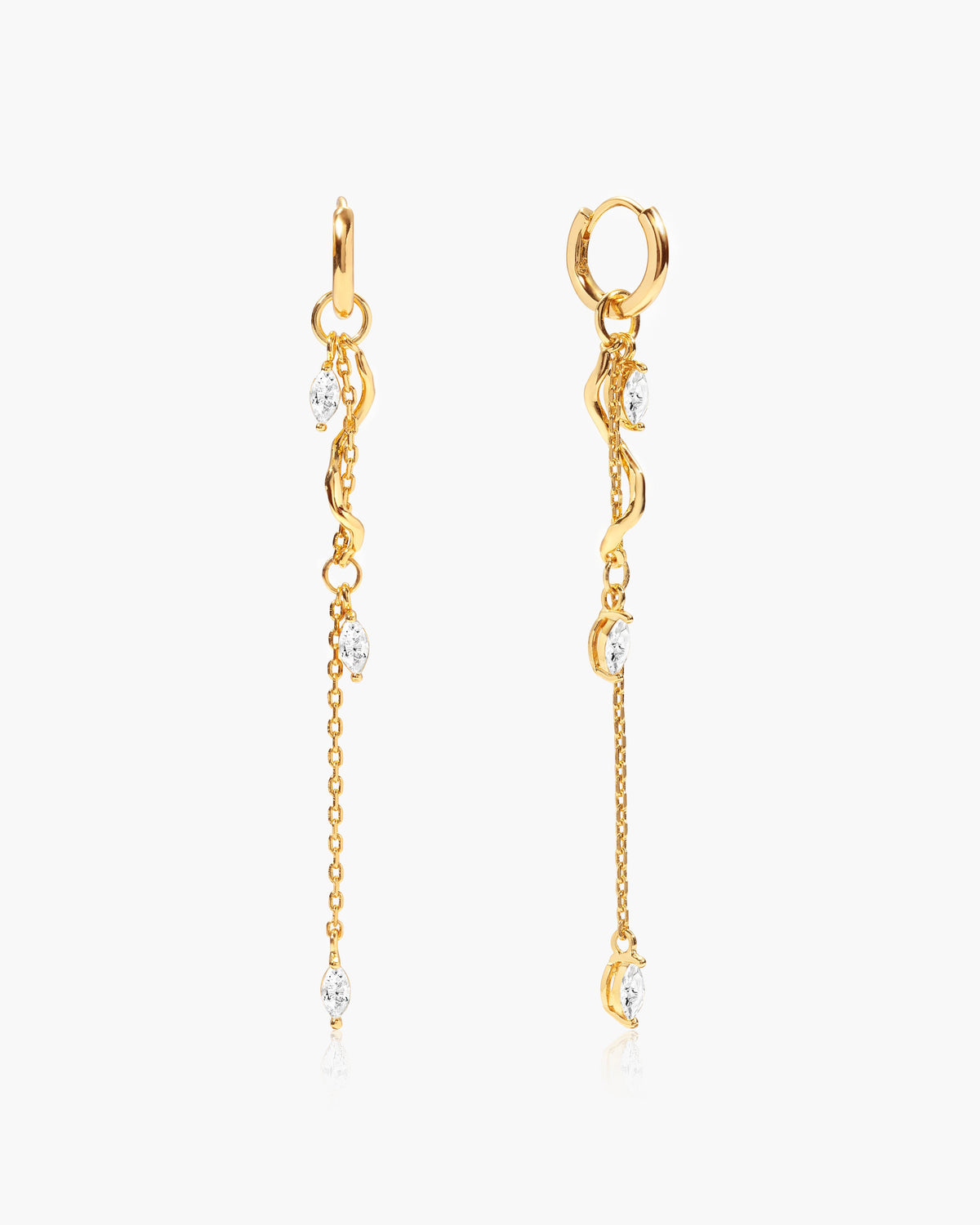Aria Vine Drop Earrings in Silver