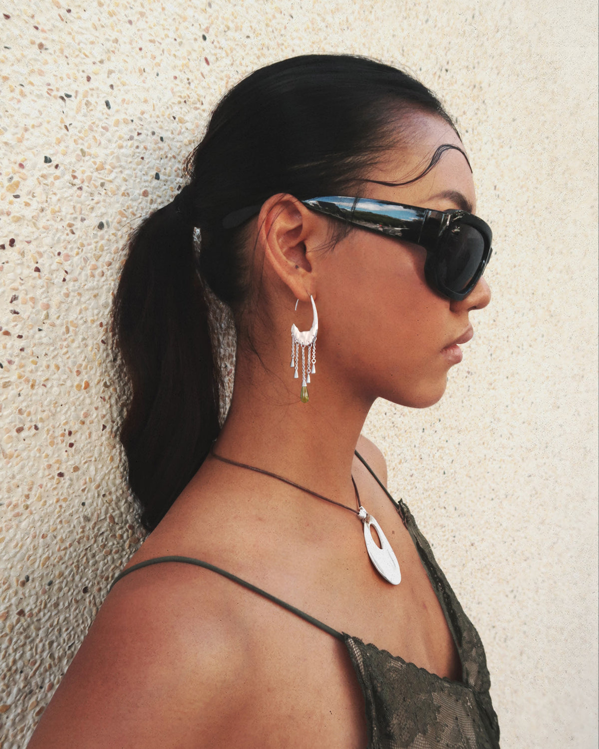 Waterdrop Tassel Earrings in Silver