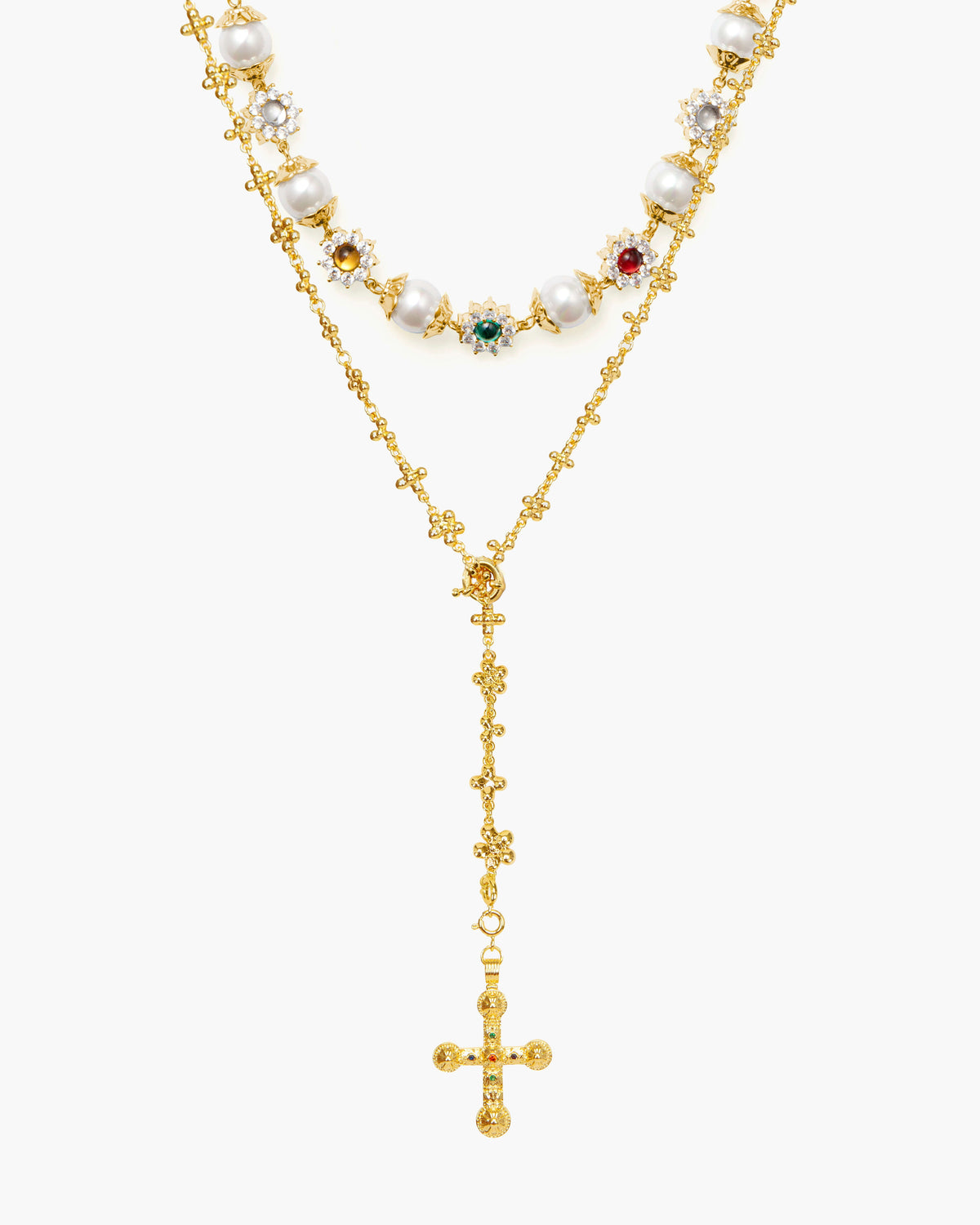 Daisy Molecule Necklace Set in Silver