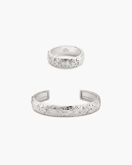 Serenade of Orchid Set in Silver