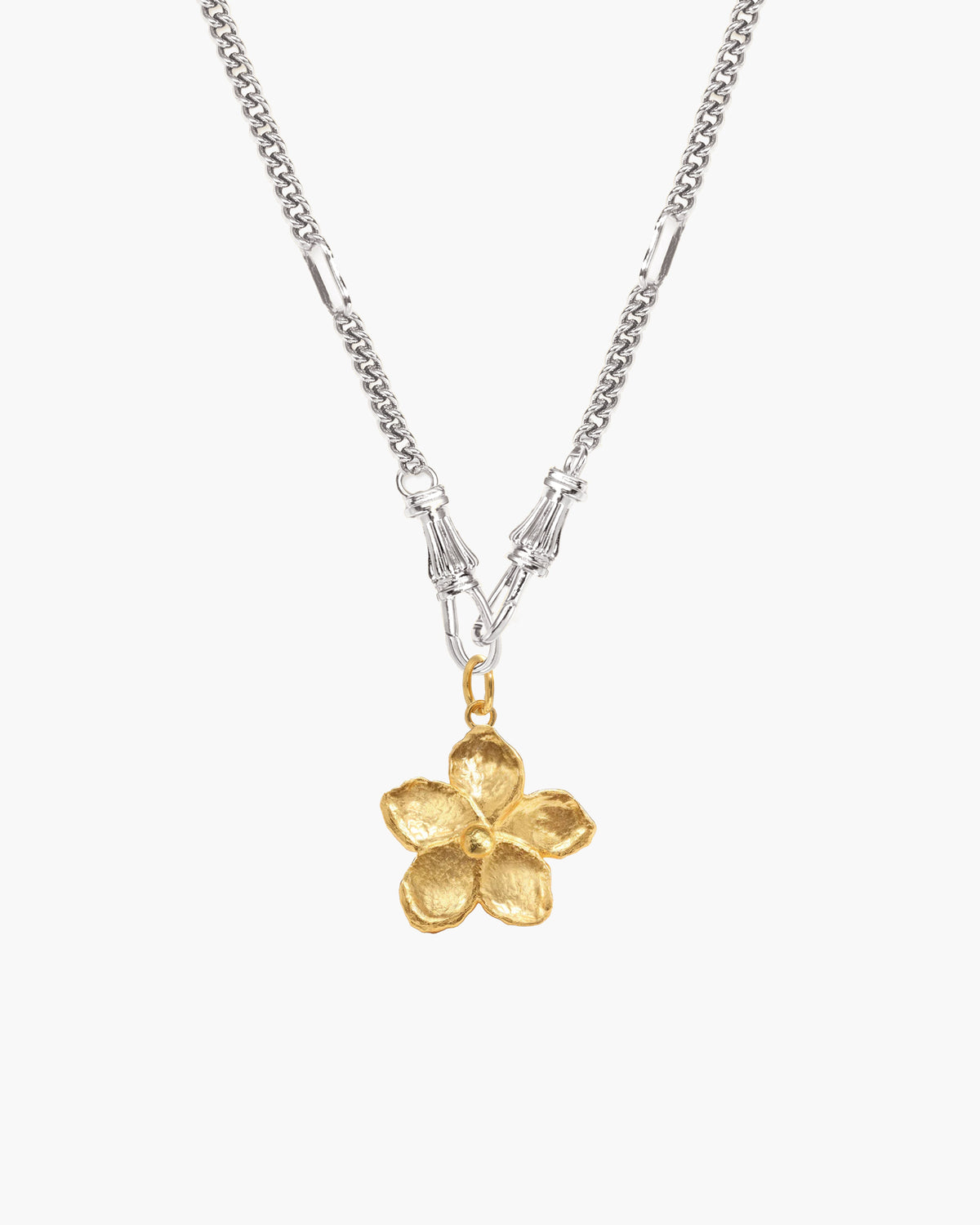 Deco Clasp Chain Necklace in Gold