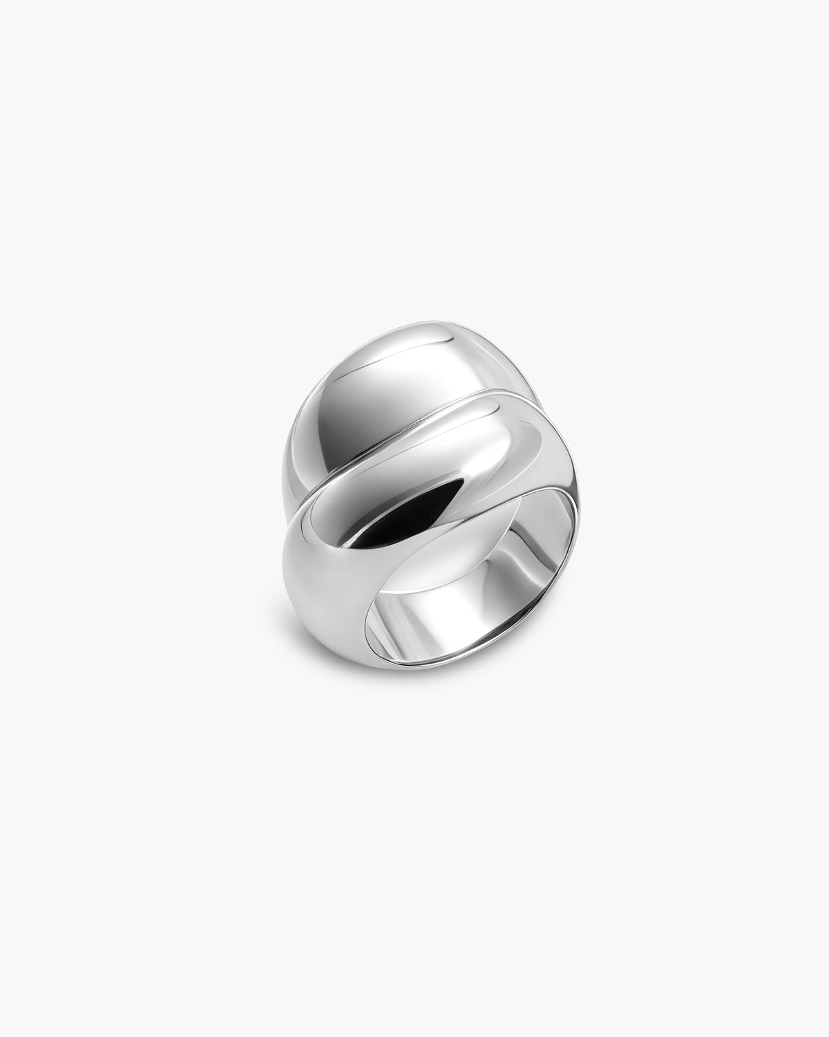 Double Pebble Ring in Silver