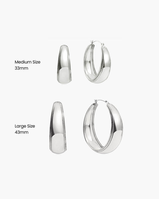 Orin Medium Hoop Earrings in Silver