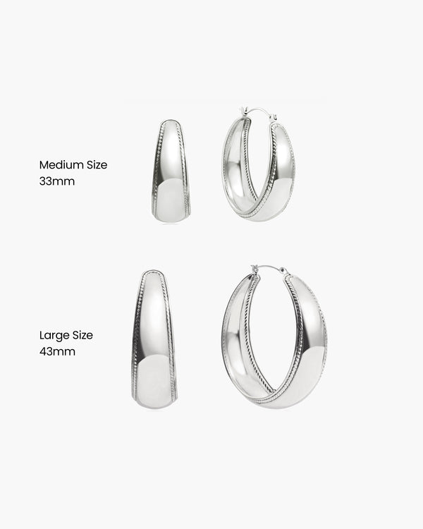 Orin Medium Hoop Earrings in Silver