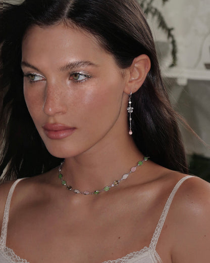 Petal Drop Earrings in Silver