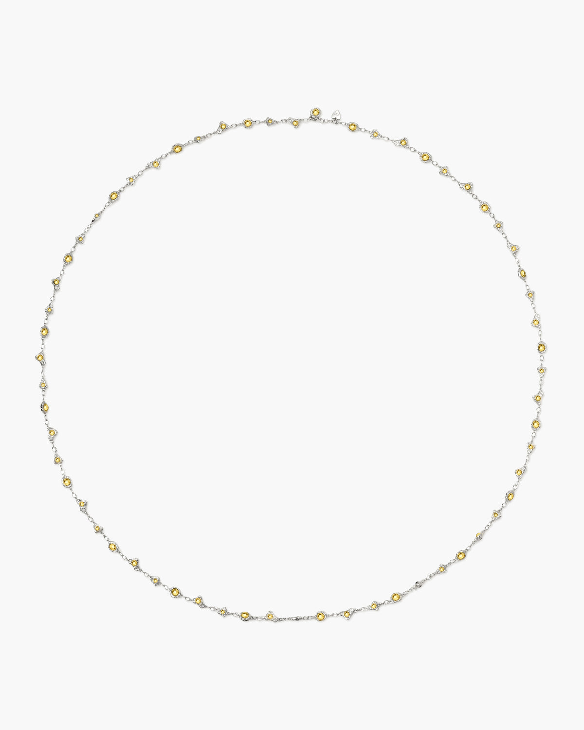 Lemon Crystal Long Chain in Silver