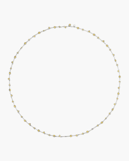 Lemon Crystal Long Chain in Silver