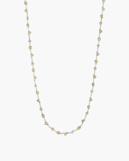 Lemon Crystal Long Chain in Silver