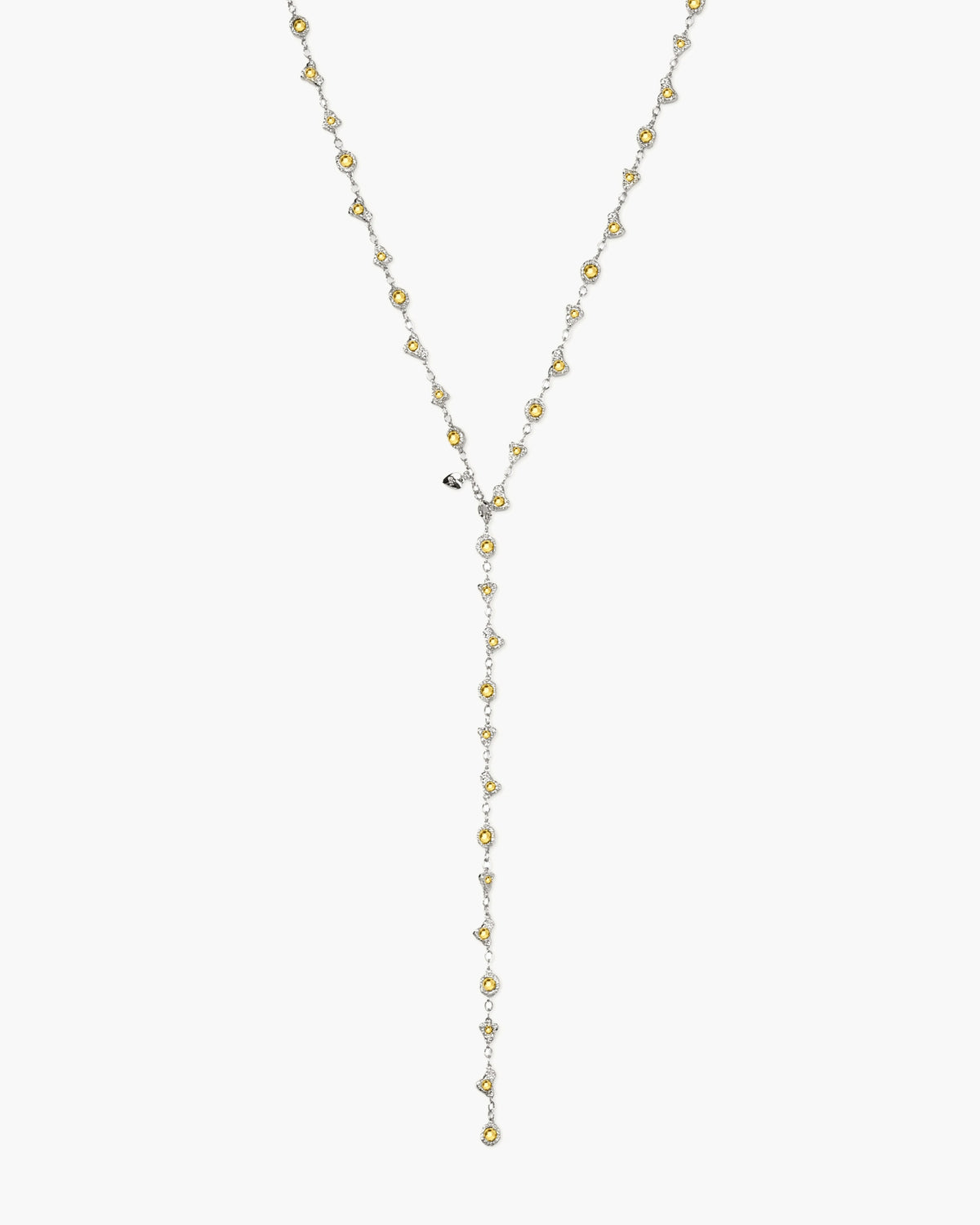 Lemon Crystal Long Chain in Silver