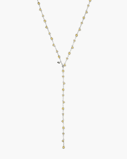 Lemon Crystal Long Chain in Silver