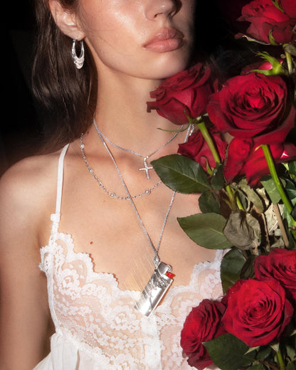 Liquid Shell Hoop Earrings in Silver