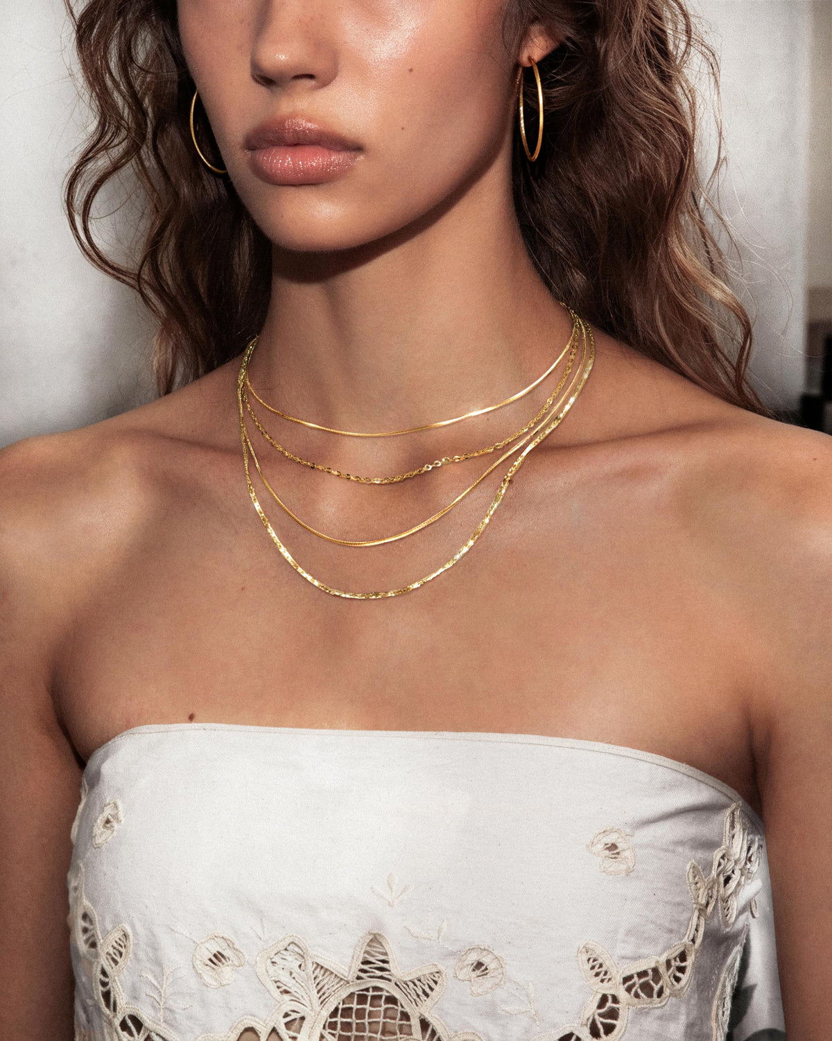 Isla Multi Layer Chain Necklace in Gold