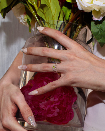 Peridot Ring Set in Silver