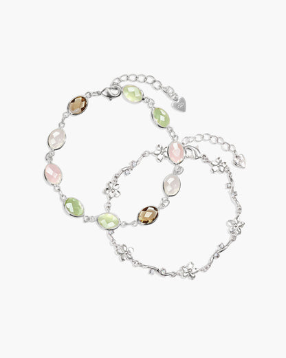 Ivy Floral Bracelet in Silver