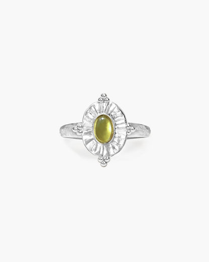 Olive Talisman Ring in Silver