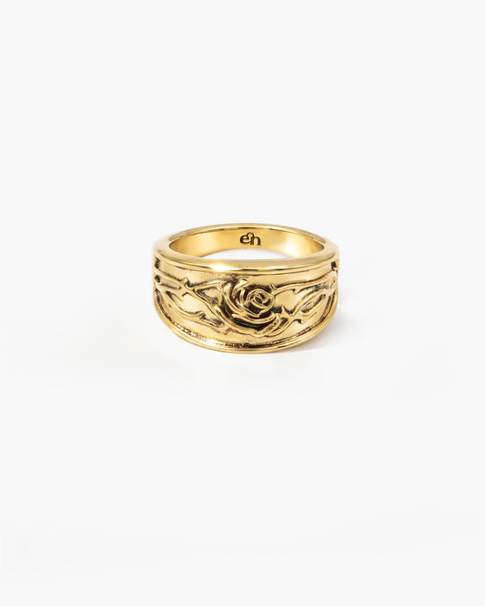 Rosa Band Ring in Gold