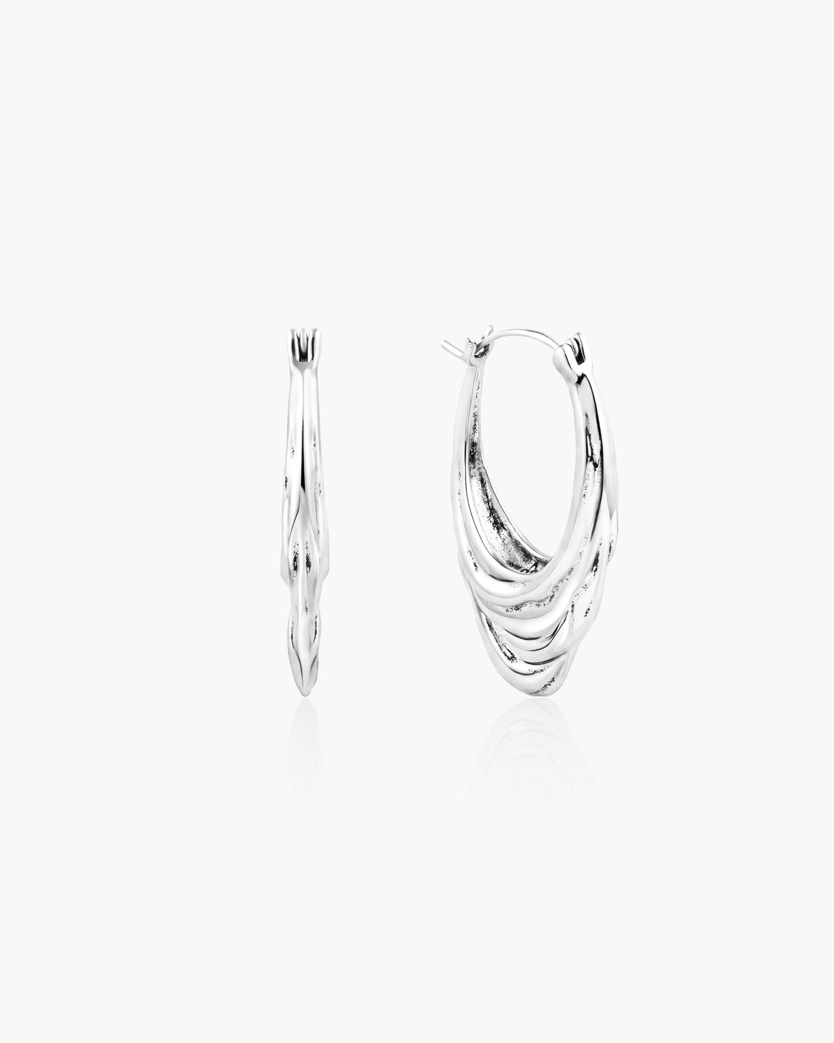 Liquid Shell Hoop Earrings in Gold
