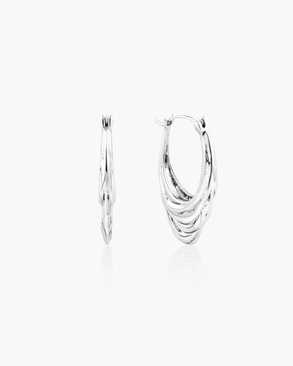 Liquid Shell Hoop Earrings in Gold