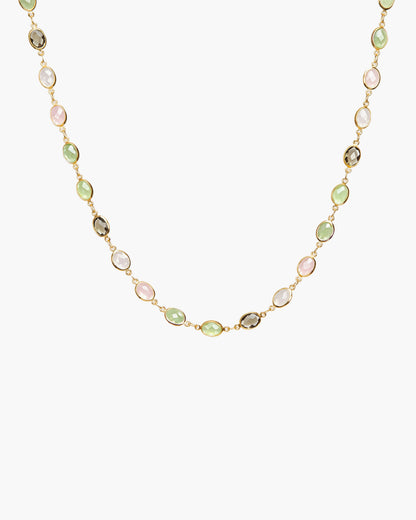 Whimsical Romance Stone Necklace in Silver