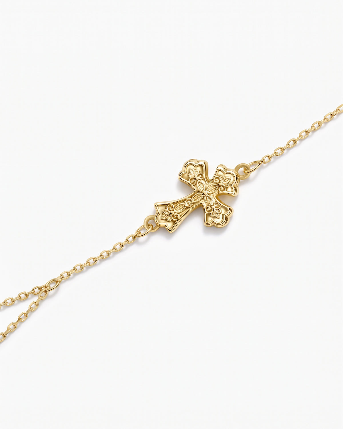 Relic Cross Charm Hand Chain in Gold