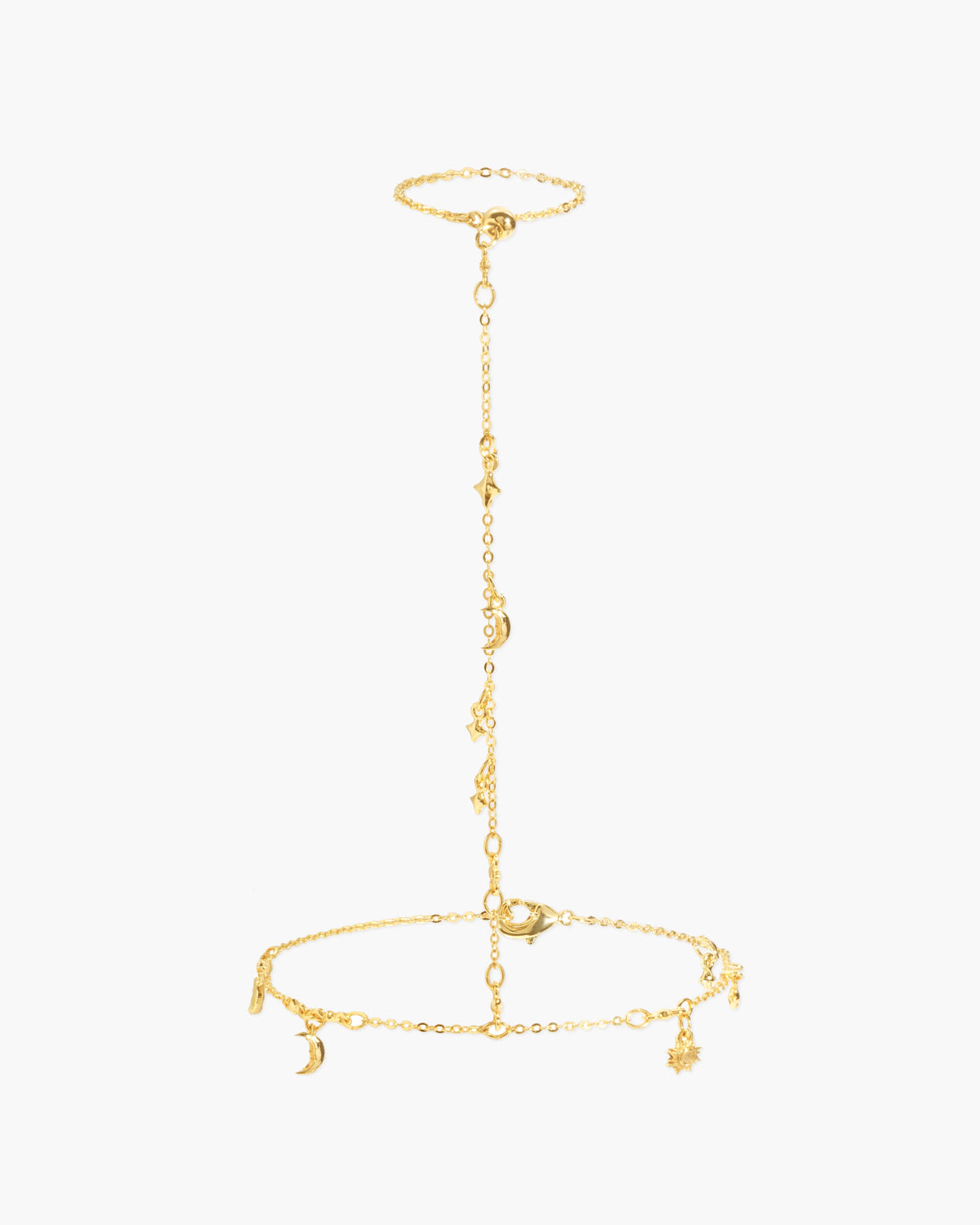 Lyra Hand Chain Bracelet in Silver
