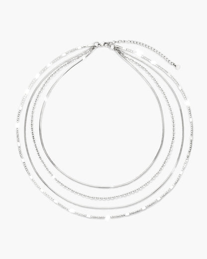 Isla Multi Layer Chain Necklace in Silver