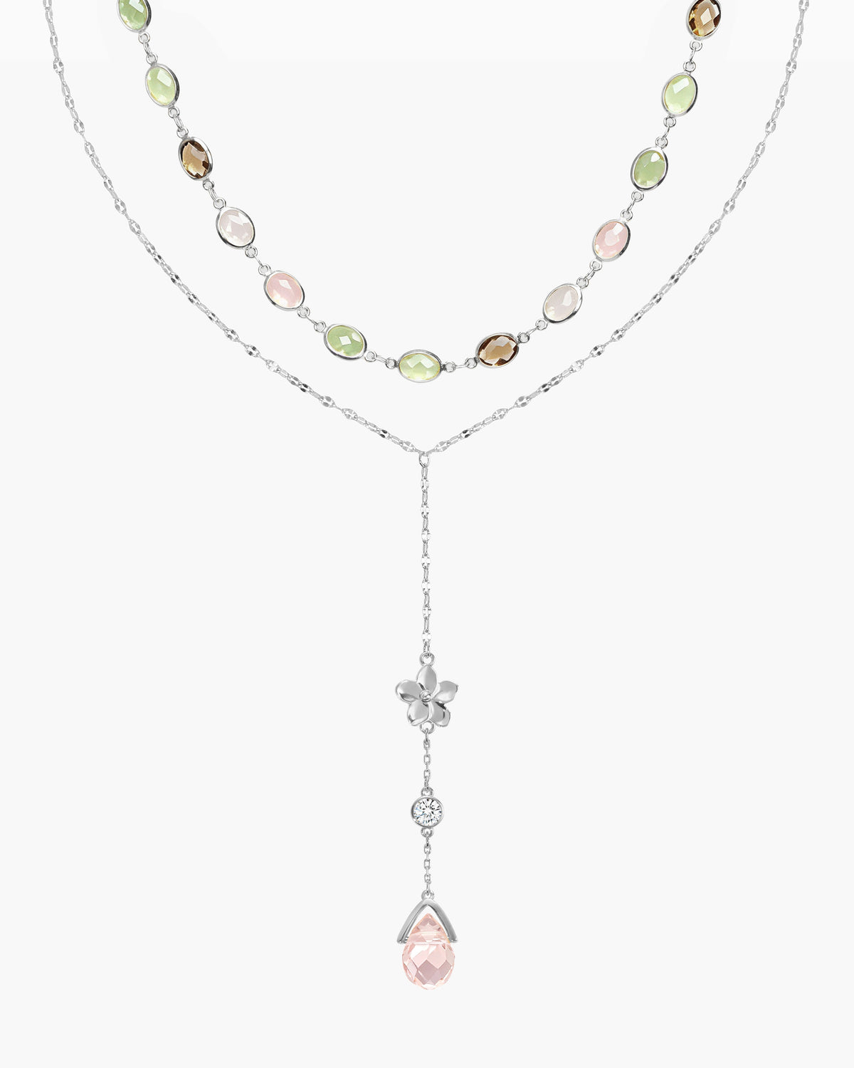 Whimsical Romance & Petal Lariat Necklace Set