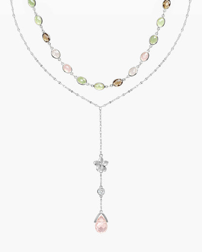 Whimsical Romance & Petal Lariat Necklace Set