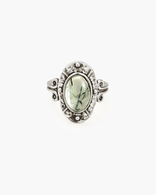 Mosswood Prehnite Toe Ring