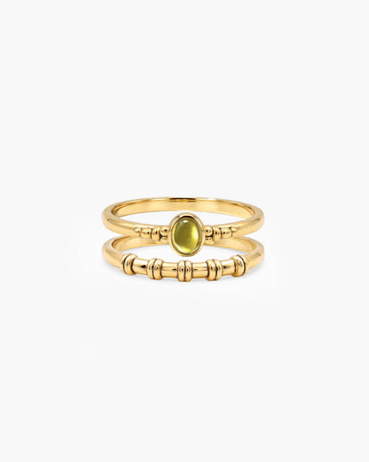 Peridot Ring Set in Gold