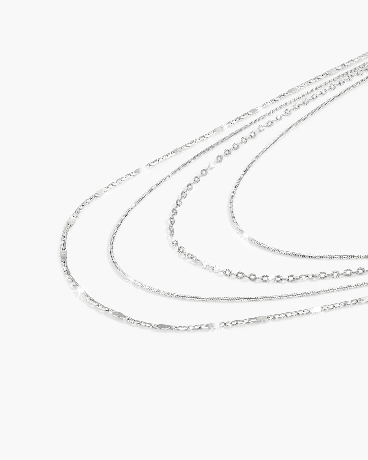 Isla Multi Layer Chain Necklace in Silver