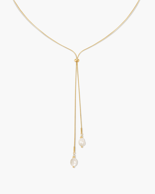 Selene Freshwater Pearl Slider Necklace