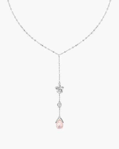 Petal Lariat Necklace in Silver