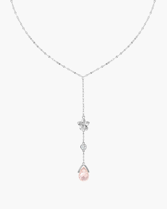Petal Lariat Necklace in Silver