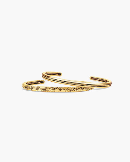 Orchid Stacking Bangle Set in Silver