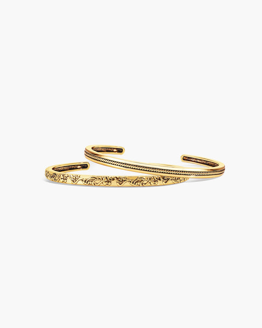 Orchid Stacking Bangle Set in Gold