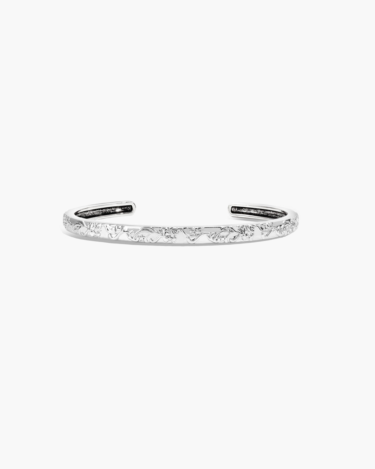 Orchid Stacking Bangle Set in Silver