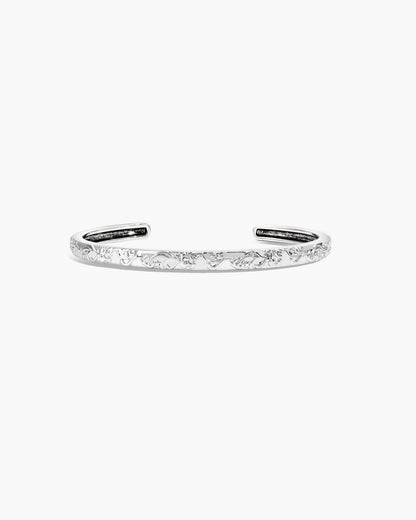 Orchid Stacking Bangle Set in Silver