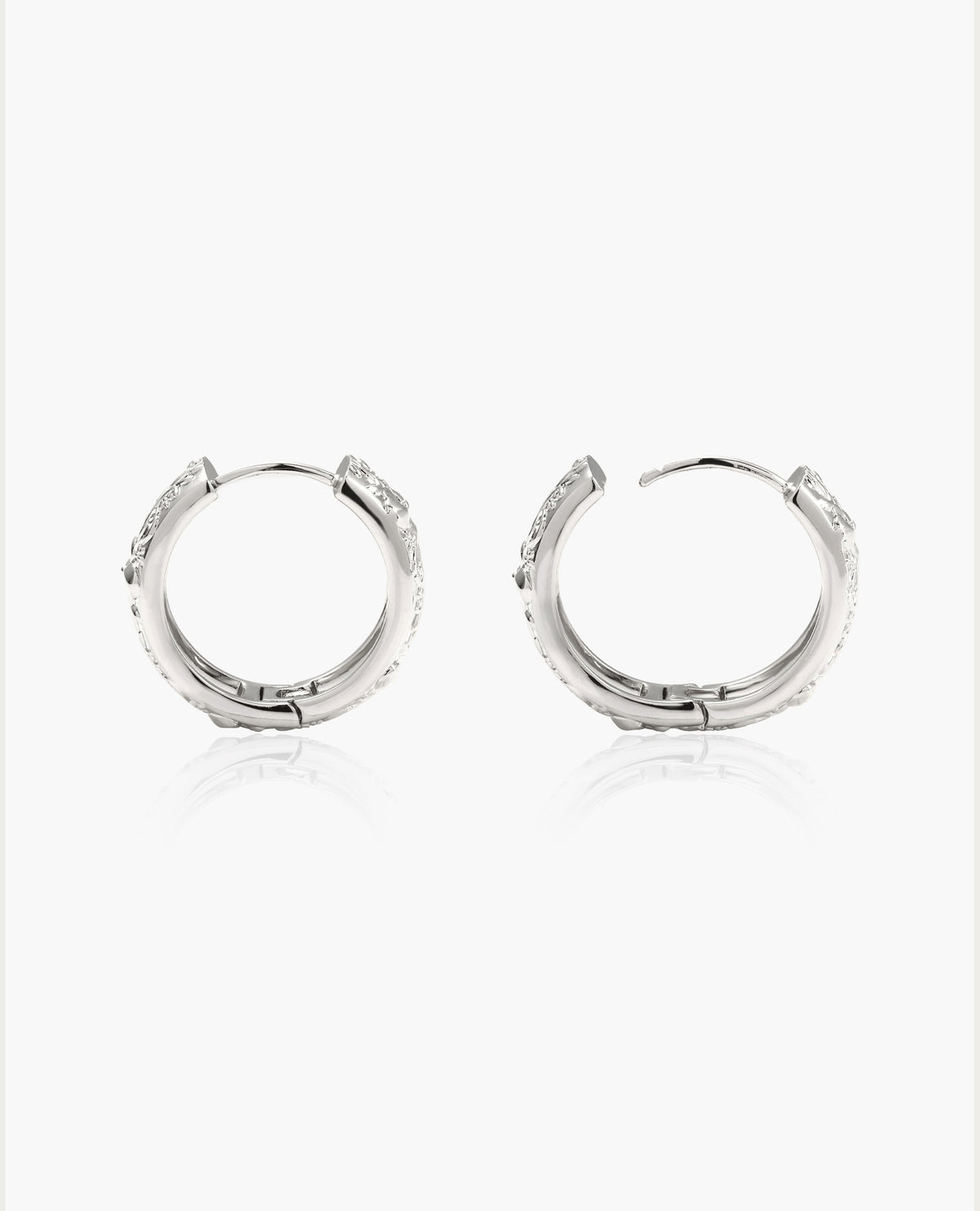 Serenade of Orchid Hoops in Silver